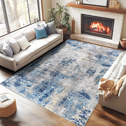 Navak Carpet Living Room Area Rugs Soft Large Modern Abstract Area Rug,  Boho Vintage Machine Washable Non Slip Carpet , Low Pile Rugs