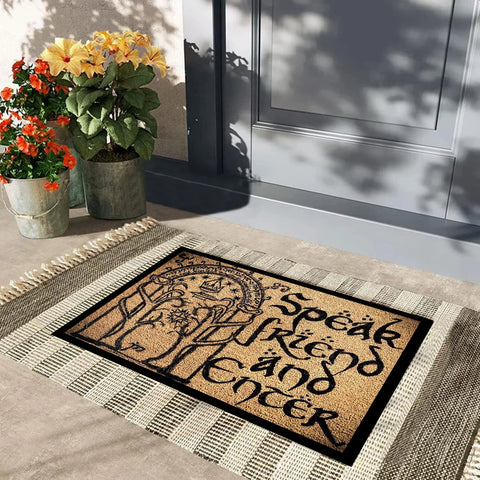 Navak Carpet Speak Friend and Enter Doormat Non slip Rubber Backing  Outdoor Entrance Floor Mat,Decorative Rugs,Welcome Mat for Home Entryway