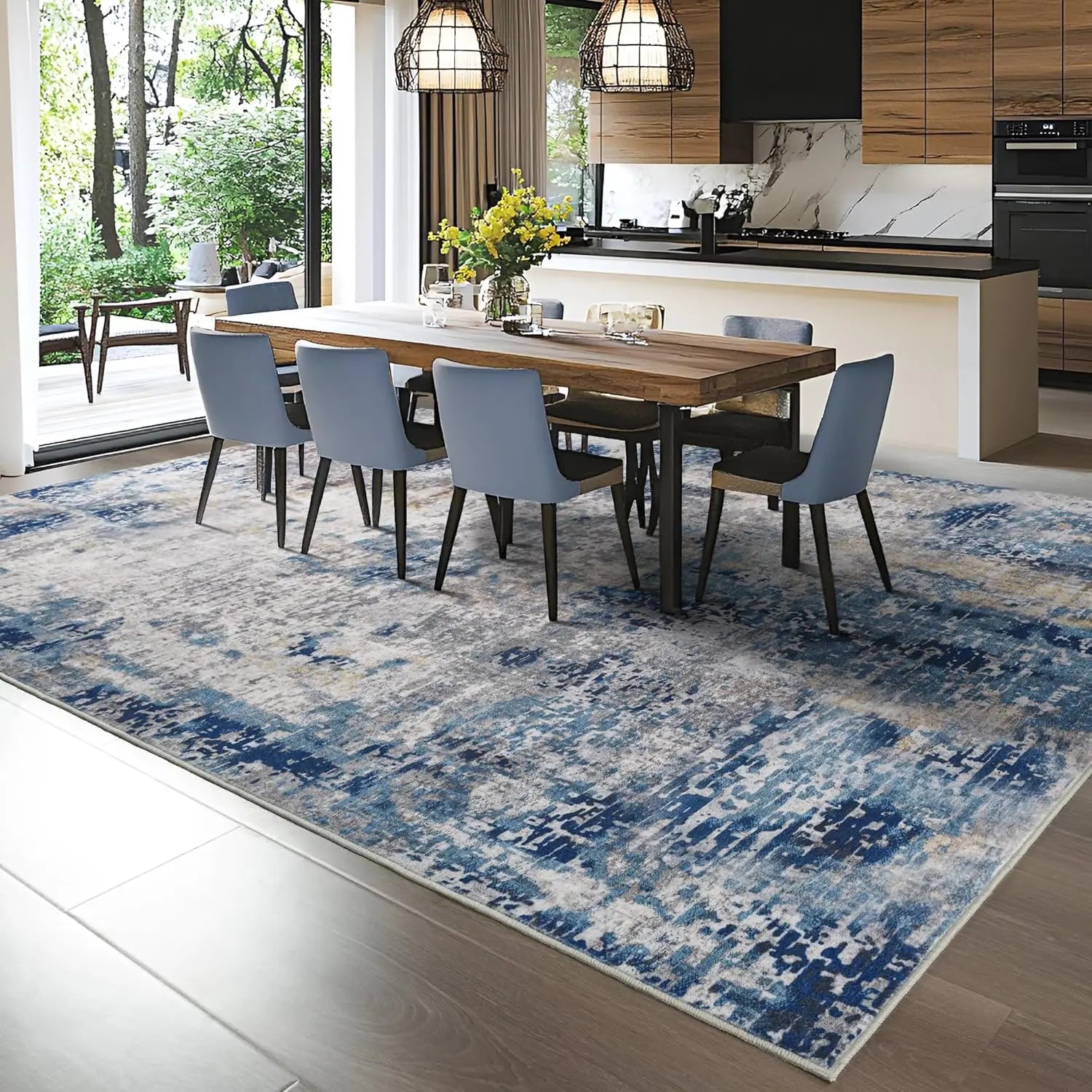 Navak Carpet Living Room Area Rugs Soft Large Modern Abstract Area Rug,  Boho Vintage Machine Washable Non Slip Carpet , Low Pile Rugs