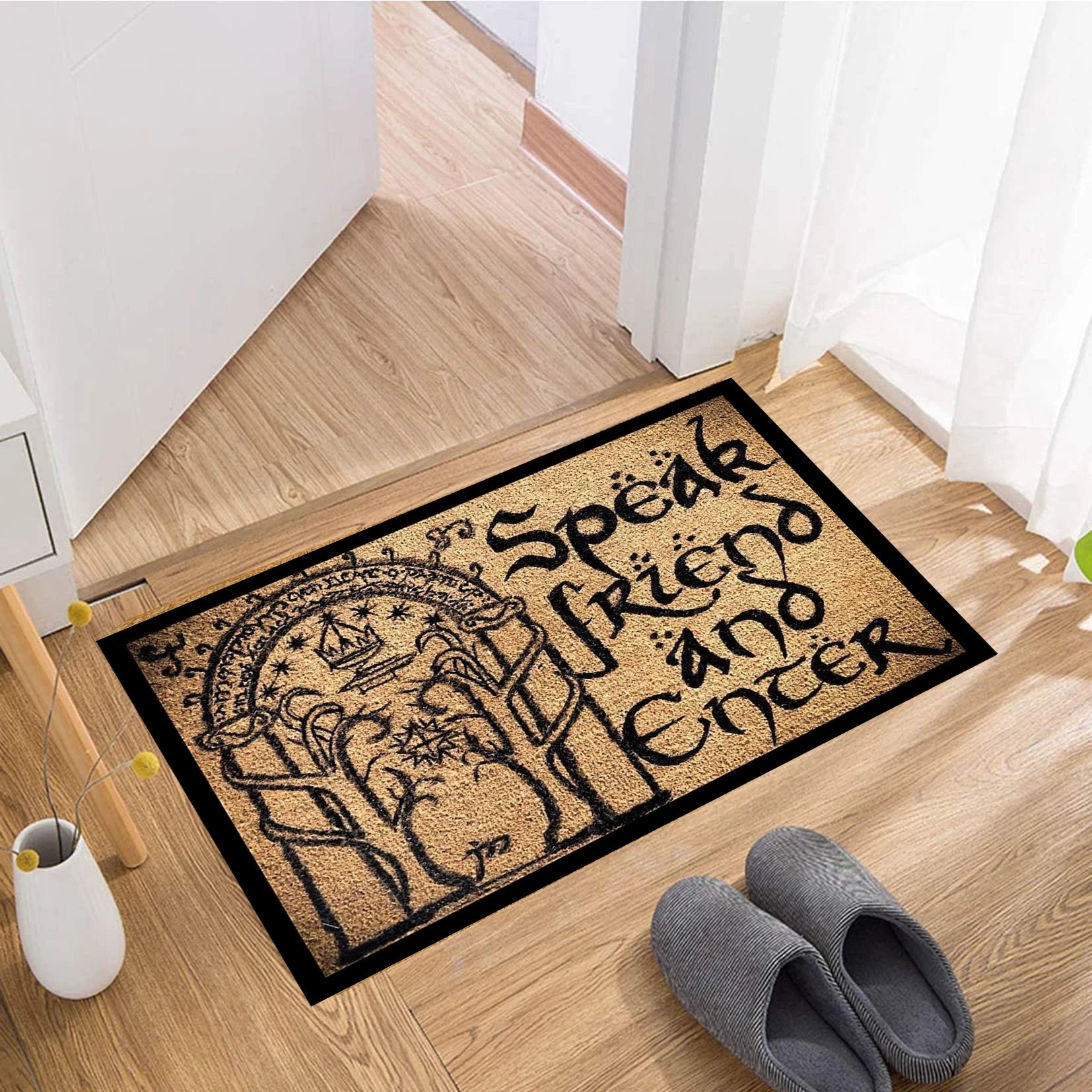 Navak Carpet Speak Friend and Enter Doormat Non slip Rubber Backing  Outdoor Entrance Floor Mat,Decorative Rugs,Welcome Mat for Home Entryway