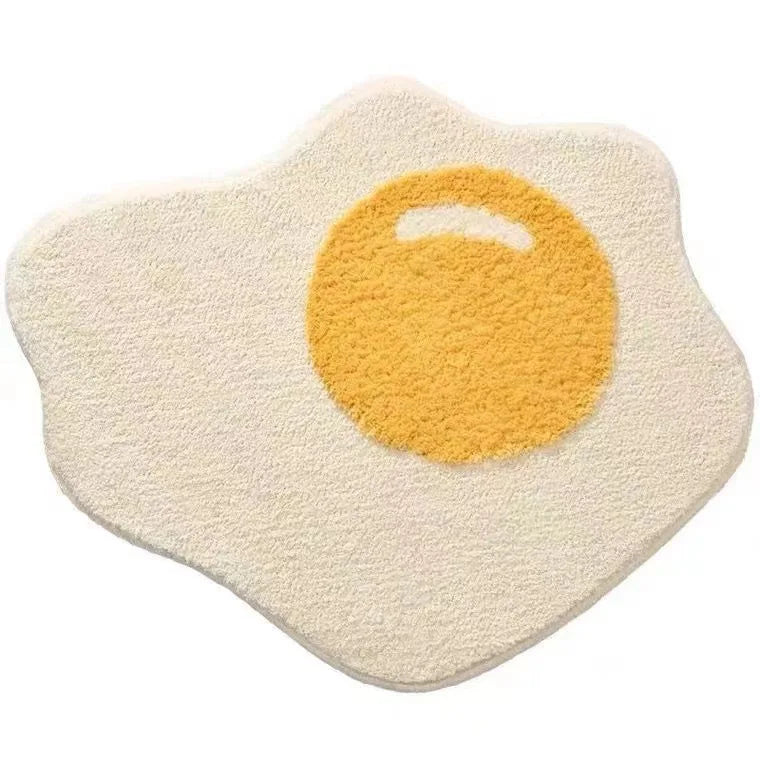 Navak Carpet Egg Flower Smile Non-Slip Flower Floor Rug Round Shape Entrance Doormat Carpet Absorbent Bathmat For Bed Room Bedside Mats Rug