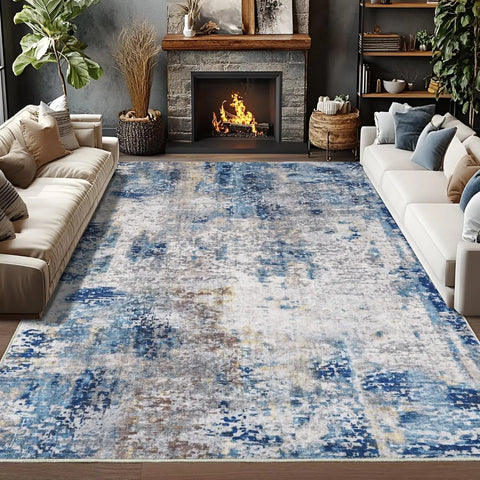Navak Carpet Living Room Area Rugs Soft Large Modern Abstract Area Rug,  Boho Vintage Machine Washable Non Slip Carpet , Low Pile Rugs