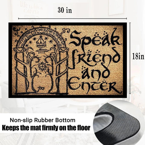 Navak Carpet Speak Friend and Enter Doormat Non slip Rubber Backing  Outdoor Entrance Floor Mat,Decorative Rugs,Welcome Mat for Home Entryway