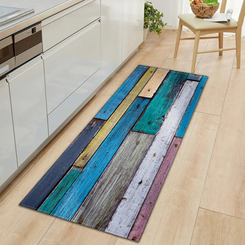 Navak Carpet Nordic Kitchen Mat Bedroom Entrance Doormat Home Hallway Floor Decoration Living Room Carpet Wood grain Bathroom Anti-Slip Rug
