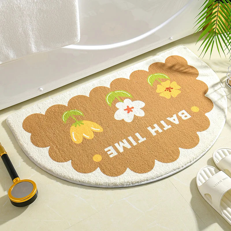 Navak Carpet Ins Simple Bath Mats Small Fresh Flowers Floor Rug Home Entrance Carpet Bedroom Toilet Bathroom Door Absorbent Non-Slip Foot Pad