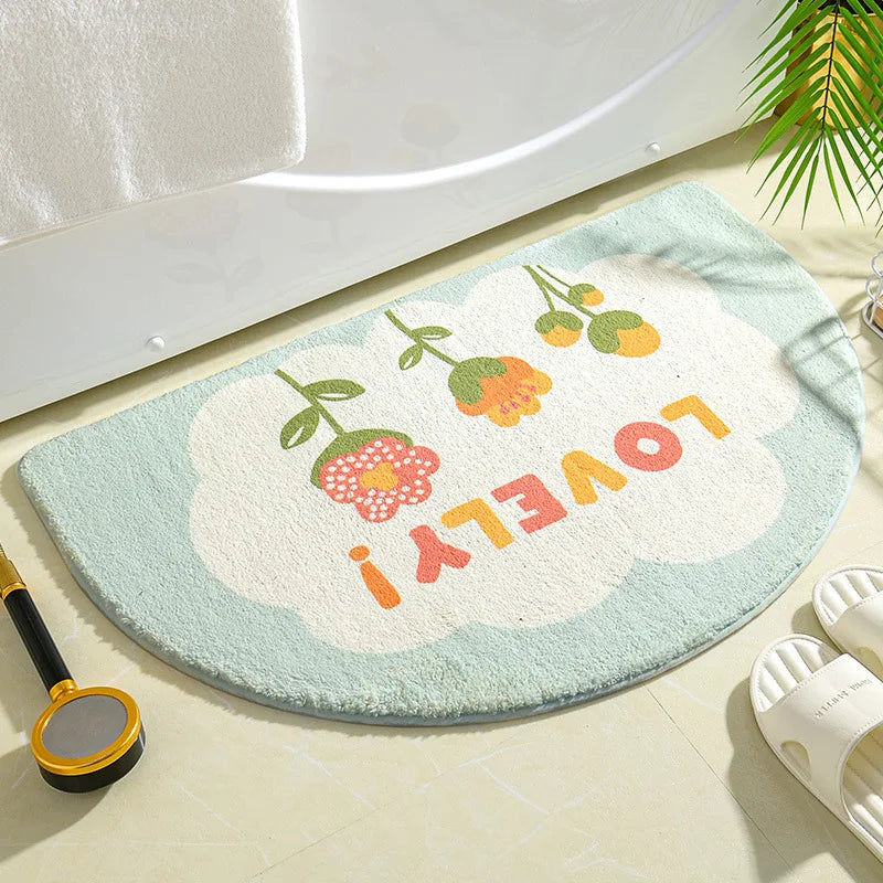 Navak Carpet Ins Simple Bath Mats Small Fresh Flowers Floor Rug Home Entrance Carpet Bedroom Toilet Bathroom Door Absorbent Non-Slip Foot Pad