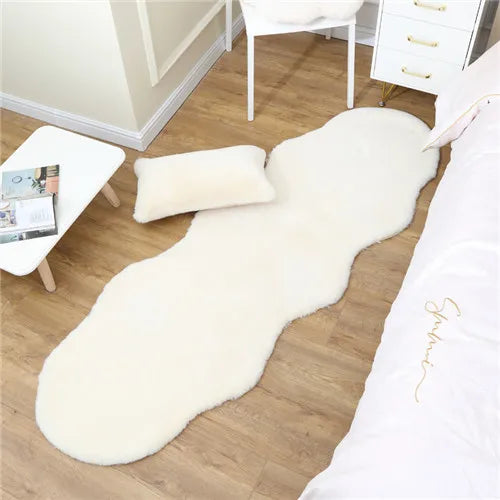Navak Carpet Ultra Soft Faux Rabbit Fur Rug Living Room Carpet Fuzzy Area Rug Fluffy Bedside Carpet Baby Crawling Mat Bedroom Decor Rug Blue
