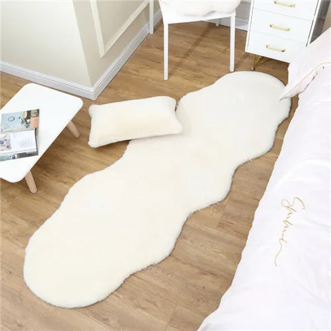 Navak Carpet Ultra Soft Faux Rabbit Fur Rug Living Room Carpet Fuzzy Area Rug Fluffy Bedside Carpet Baby Crawling Mat Bedroom Decor Rug Blue