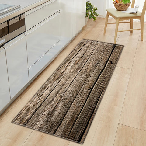 Navak Carpet Nordic Kitchen Mat Bedroom Entrance Doormat Home Hallway Floor Decoration Living Room Carpet Wood grain Bathroom Anti-Slip Rug