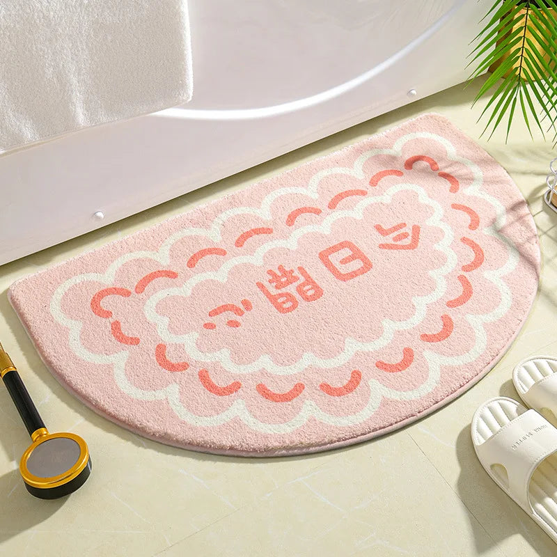 Navak Carpet Ins Simple Bath Mats Small Fresh Flowers Floor Rug Home Entrance Carpet Bedroom Toilet Bathroom Door Absorbent Non-Slip Foot Pad