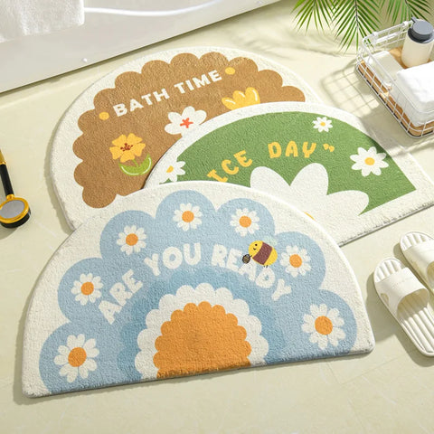 Navak Carpet Ins Simple Bath Mats Small Fresh Flowers Floor Rug Home Entrance Carpet Bedroom Toilet Bathroom Door Absorbent Non-Slip Foot Pad