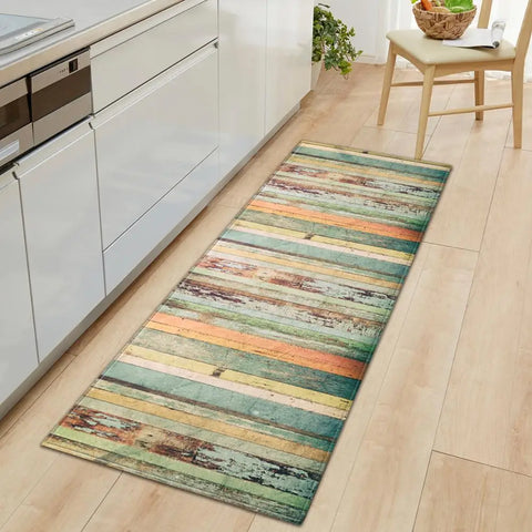 Navak Carpet Nordic Kitchen Mat Bedroom Entrance Doormat Home Hallway Floor Decoration Living Room Carpet Wood grain Bathroom Anti-Slip Rug