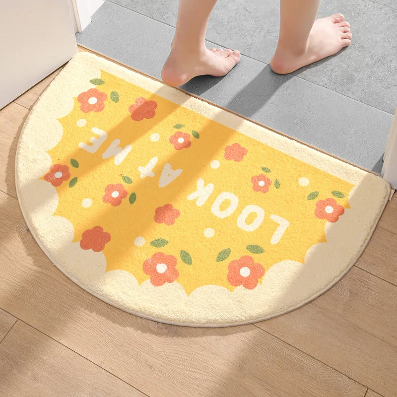 Navak Carpet Ins Simple Bath Mats Small Fresh Flowers Floor Rug Home Entrance Carpet Bedroom Toilet Bathroom Door Absorbent Non-Slip Foot Pad