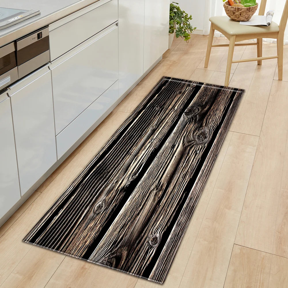 Navak Carpet Nordic Kitchen Mat Bedroom Entrance Doormat Home Hallway Floor Decoration Living Room Carpet Wood grain Bathroom Anti-Slip Rug