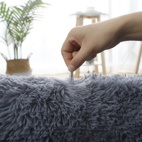 Navak Carpet Grey Living Room Large Carpet Hall Coffee Table Floor Mat 160x230 Children's room Bedroom Long Hair Fluffy Floor Covering Rugs