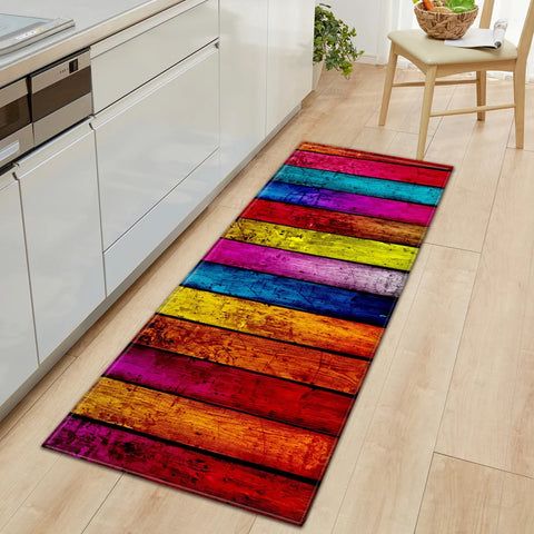 Navak Carpet Nordic Kitchen Mat Bedroom Entrance Doormat Home Hallway Floor Decoration Living Room Carpet Wood grain Bathroom Anti-Slip Rug