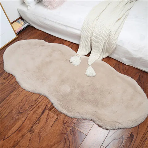 Navak Carpet Ultra Soft Faux Rabbit Fur Rug Living Room Carpet Fuzzy Area Rug Fluffy Bedside Carpet Baby Crawling Mat Bedroom Decor Rug Blue