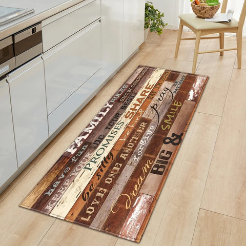 Navak Carpet Nordic Kitchen Mat Bedroom Entrance Doormat Home Hallway Floor Decoration Living Room Carpet Wood grain Bathroom Anti-Slip Rug