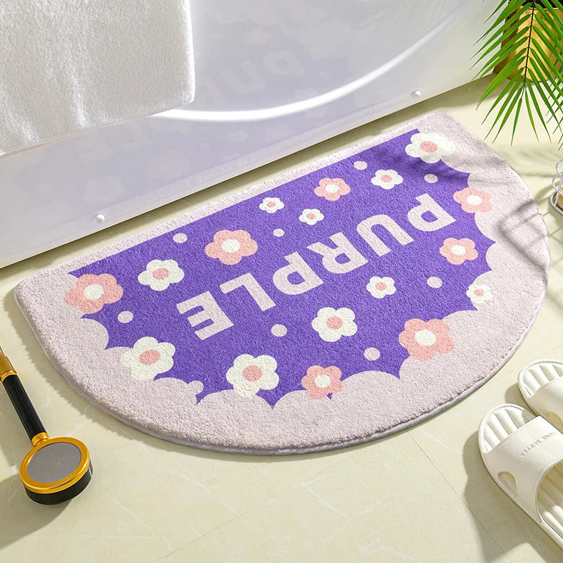 Navak Carpet Ins Simple Bath Mats Small Fresh Flowers Floor Rug Home Entrance Carpet Bedroom Toilet Bathroom Door Absorbent Non-Slip Foot Pad