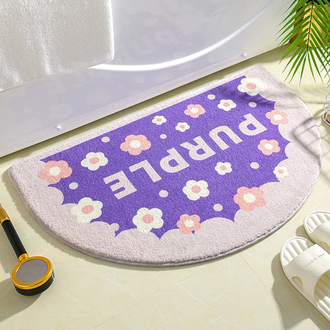 Navak Carpet Ins Simple Bath Mats Small Fresh Flowers Floor Rug Home Entrance Carpet Bedroom Toilet Bathroom Door Absorbent Non-Slip Foot Pad