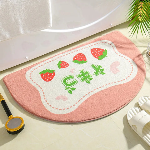 Navak Carpet Ins Simple Bath Mats Small Fresh Flowers Floor Rug Home Entrance Carpet Bedroom Toilet Bathroom Door Absorbent Non-Slip Foot Pad