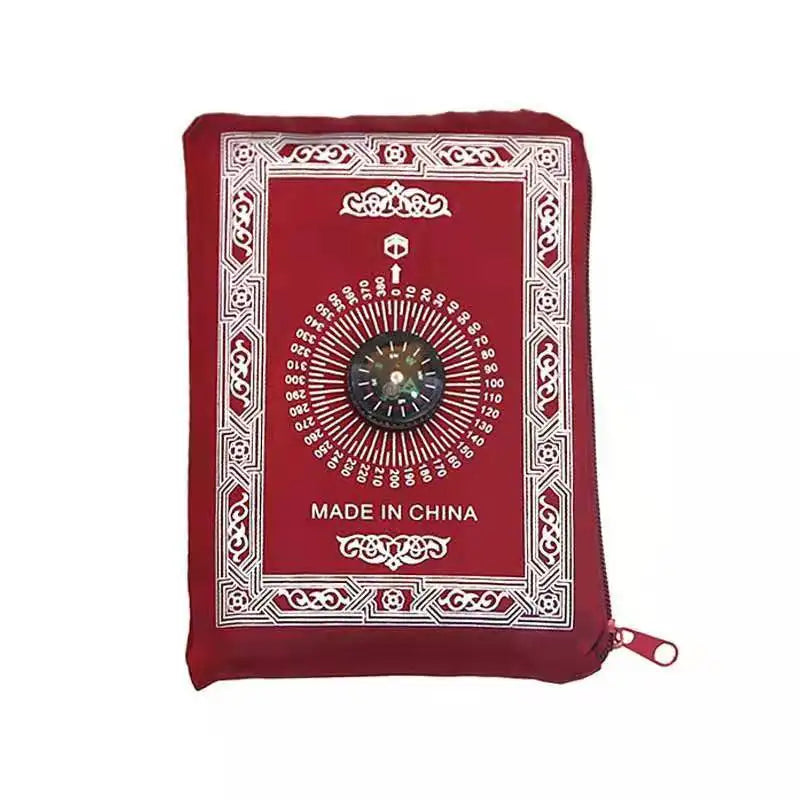 Navak Carpet Portable Muslim Travel Prayer Mat Prayer Rug with Compass and Booklet Musallah Pads Carpet Outdoor Ramadan Islamic Gift