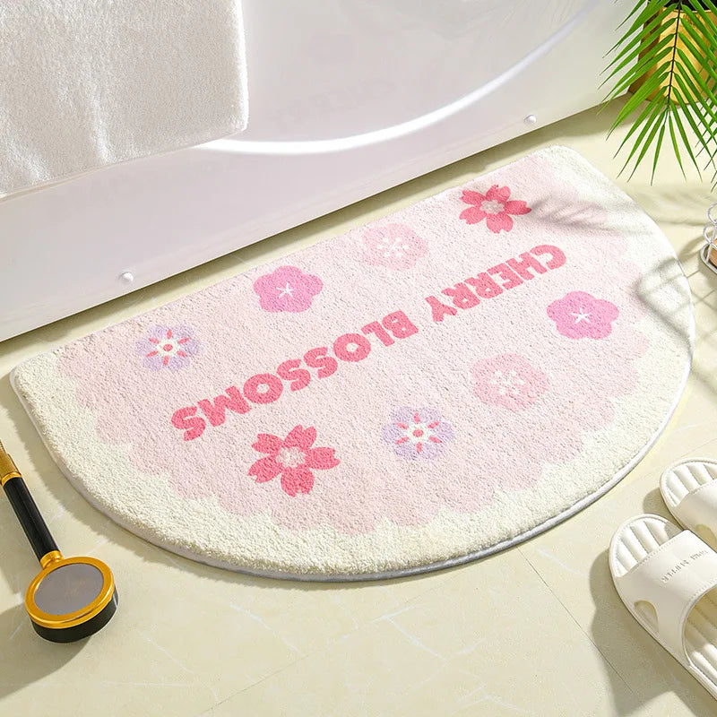Navak Carpet Ins Simple Bath Mats Small Fresh Flowers Floor Rug Home Entrance Carpet Bedroom Toilet Bathroom Door Absorbent Non-Slip Foot Pad