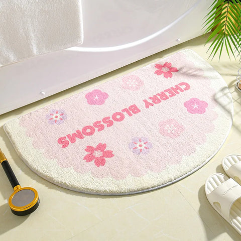 Navak Carpet Ins Simple Bath Mats Small Fresh Flowers Floor Rug Home Entrance Carpet Bedroom Toilet Bathroom Door Absorbent Non-Slip Foot Pad