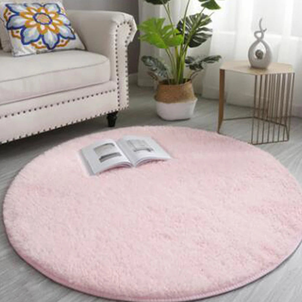 Navak Carpet 40/60/80cm Small Round Shaggy Rug Soft Anti-Skid Mat Living Room Bedroom Carpet Home Decor Winter Colorful Tie Dye Print Rugs