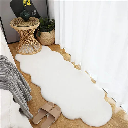 Navak Carpet Ultra Soft Faux Rabbit Fur Rug Living Room Carpet Fuzzy Area Rug Fluffy Bedside Carpet Baby Crawling Mat Bedroom Decor Rug Blue