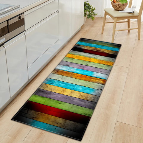 Navak Carpet Nordic Kitchen Mat Bedroom Entrance Doormat Home Hallway Floor Decoration Living Room Carpet Wood grain Bathroom Anti-Slip Rug