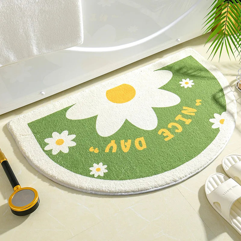Navak Carpet Ins Simple Bath Mats Small Fresh Flowers Floor Rug Home Entrance Carpet Bedroom Toilet Bathroom Door Absorbent Non-Slip Foot Pad