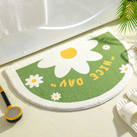 Navak Carpet Ins Simple Bath Mats Small Fresh Flowers Floor Rug Home Entrance Carpet Bedroom Toilet Bathroom Door Absorbent Non-Slip Foot Pad
