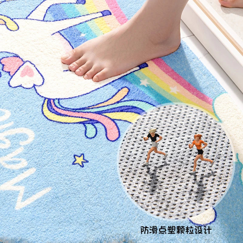 Navak Carpet Fantasy Magic Unicorn Series Soft Mats Rugs Home Entrance Carpet Bedroom Toilet Bathroom Door Absorbent Non-Slip Foot Pad