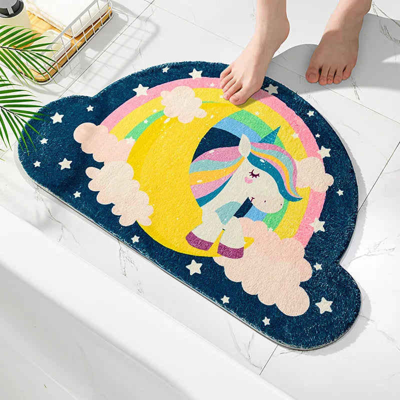 Navak Carpet Fantasy Magic Unicorn Series Soft Mats Rugs Home Entrance Carpet Bedroom Toilet Bathroom Door Absorbent Non-Slip Foot Pad