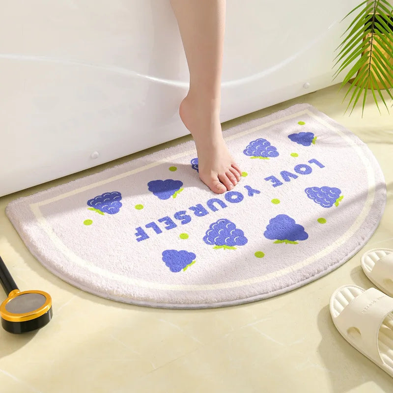 Navak Carpet Ins Simple Bath Mats Small Fresh Flowers Floor Rug Home Entrance Carpet Bedroom Toilet Bathroom Door Absorbent Non-Slip Foot Pad