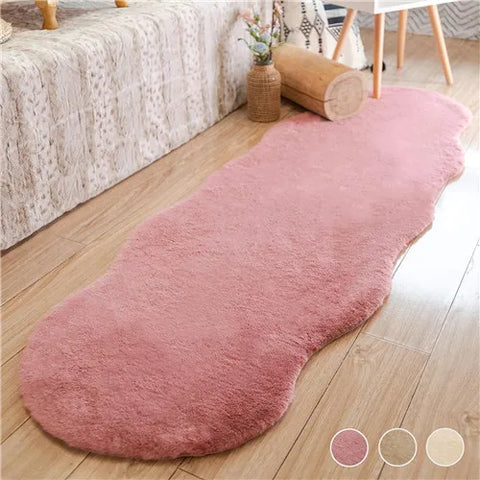 Navak Carpet Ultra Soft Faux Rabbit Fur Rug Living Room Carpet Fuzzy Area Rug Fluffy Bedside Carpet Baby Crawling Mat Bedroom Decor Rug Blue