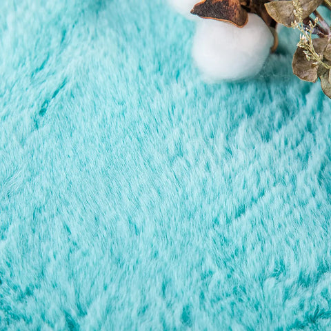 Navak Carpet Ultra Soft Faux Rabbit Fur Rug Living Room Carpet Fuzzy Area Rug Fluffy Bedside Carpet Baby Crawling Mat Bedroom Decor Rug Blue