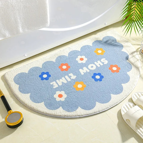 Navak Carpet Ins Simple Bath Mats Small Fresh Flowers Floor Rug Home Entrance Carpet Bedroom Toilet Bathroom Door Absorbent Non-Slip Foot Pad