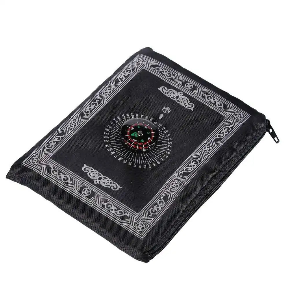 Navak Carpet Portable Muslim Travel Prayer Mat Prayer Rug with Compass and Booklet Musallah Pads Carpet Outdoor Ramadan Islamic Gift