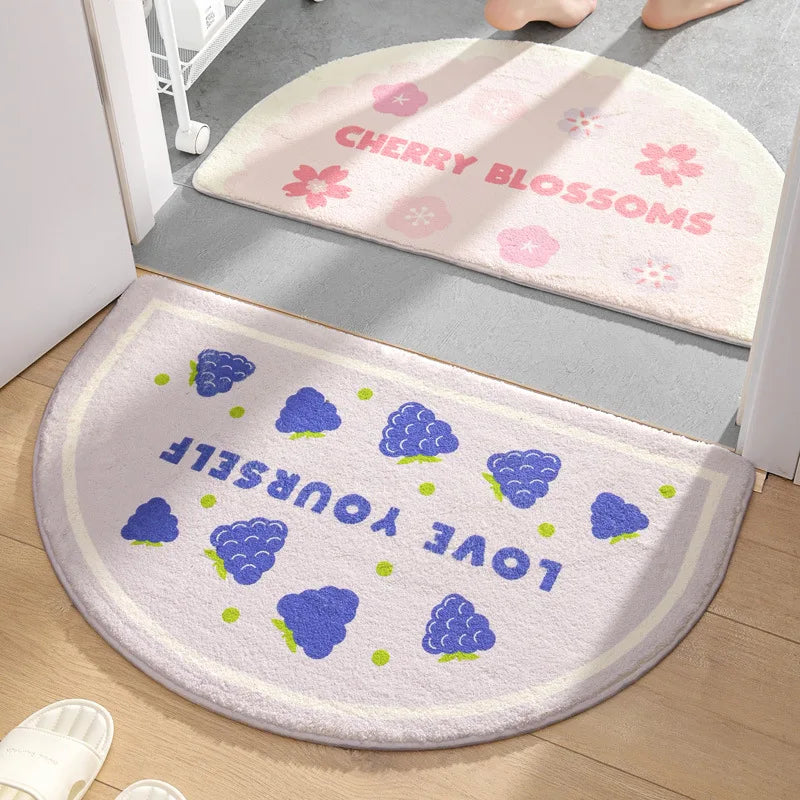 Navak Carpet Ins Simple Bath Mats Small Fresh Flowers Floor Rug Home Entrance Carpet Bedroom Toilet Bathroom Door Absorbent Non-Slip Foot Pad