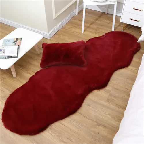 Navak Carpet Ultra Soft Faux Rabbit Fur Rug Living Room Carpet Fuzzy Area Rug Fluffy Bedside Carpet Baby Crawling Mat Bedroom Decor Rug Blue