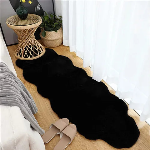 Navak Carpet Ultra Soft Faux Rabbit Fur Rug Living Room Carpet Fuzzy Area Rug Fluffy Bedside Carpet Baby Crawling Mat Bedroom Decor Rug Blue