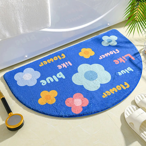 Navak Carpet Ins Simple Bath Mats Small Fresh Flowers Floor Rug Home Entrance Carpet Bedroom Toilet Bathroom Door Absorbent Non-Slip Foot Pad
