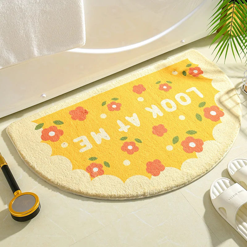 Navak Carpet Ins Simple Bath Mats Small Fresh Flowers Floor Rug Home Entrance Carpet Bedroom Toilet Bathroom Door Absorbent Non-Slip Foot Pad