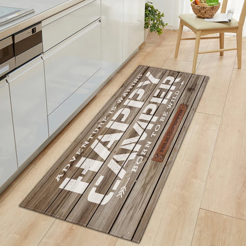 Navak Carpet Nordic Kitchen Mat Bedroom Entrance Doormat Home Hallway Floor Decoration Living Room Carpet Wood grain Bathroom Anti-Slip Rug