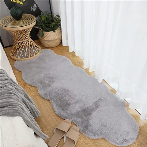 Navak Carpet Ultra Soft Faux Rabbit Fur Rug Living Room Carpet Fuzzy Area Rug Fluffy Bedside Carpet Baby Crawling Mat Bedroom Decor Rug Blue