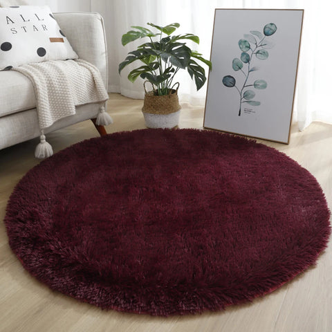 Navak Carpet 40/60/80cm Small Round Shaggy Rug Soft Anti-Skid Mat Living Room Bedroom Carpet Home Decor Winter Colorful Tie Dye Print Rugs