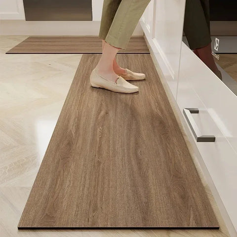 Navak Carpet Kitchen Floor Mat Waterproof Non-slip Vinyl Carpet Pvc Kitchen Leather Rug Cartoon Wood Grain Carpets Alfombras De Cocina 바닥매트