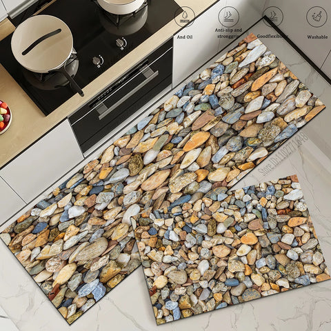 Navak Carpet Kitchen Stone Rug Waterproof and Non-slip Kitchen Long Floor Mat Quality Washable Bedroom Hallway Corner Entrance Doormat Carpet